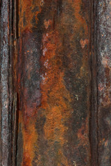 Vertical front view  of  rusty texture or background