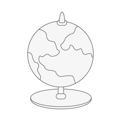 planet earth globe map icon image vector illustration design  black line