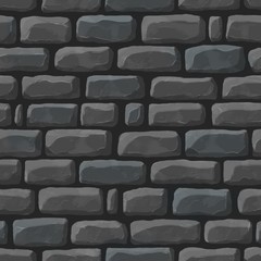 Seamless cartoon texture of dark gray cobblestone