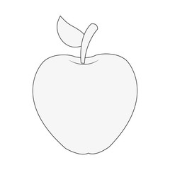 apple fruit icon image vector illustration design  black line