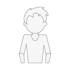 man avatar portrait icon image vector illustration design  black line