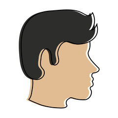 man avatar head sideview icon image vector illustration design 