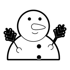 cartoon snowman icon over white background vector illustration