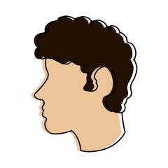 man avatar head sideview icon image vector illustration design 