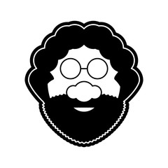 cartoon old man icon over white background vector illustration