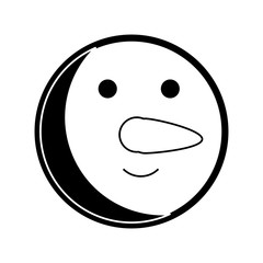 cartoon snowman icon over white background vector illustration