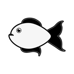 Obraz premium fish sideview icon image vector illustration design black and white