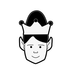 elf christmas related icon image vector illustration design  black and white