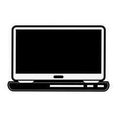 laptop computer icon image vector illustration design  black and white