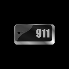 Computer keyboard keys with the 911 text