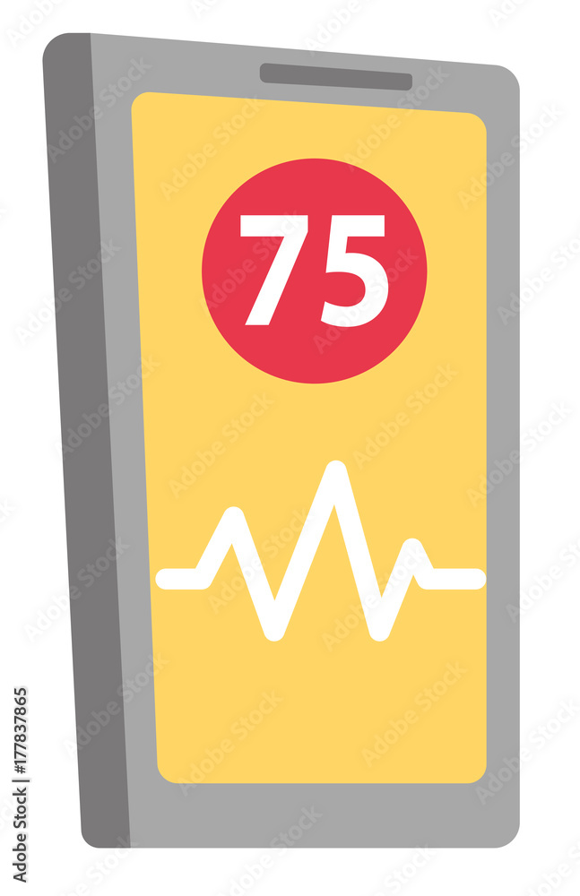 Poster smartphone with application for heart rate measuring