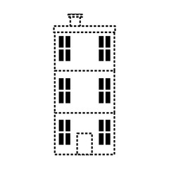 apartament building icon over white background vector illustration