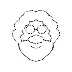 cartoon old man icon over white background vector illustration