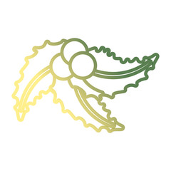 christmas leaves icon over white background vector illustration