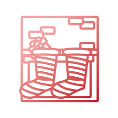 christmas sock icon over white background vector illustration