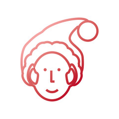 cartoon Santa helper icon over white background vector illustration