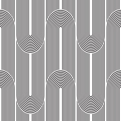 Seamless geometric pattern. Geometric simple print. Vector repeating texture. Monochromatic linear background. Retro motif graphic texture. - 177841893