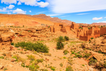 Fototapeta na wymiar Landscape of a typical moroccan berber village