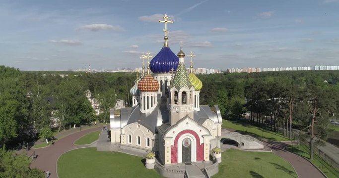 Temple of Prince Igor of Chernigov in Peredelkino Aerial