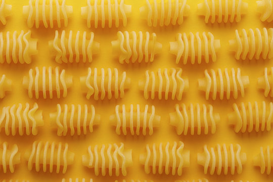 Raw radiatori pasta texture