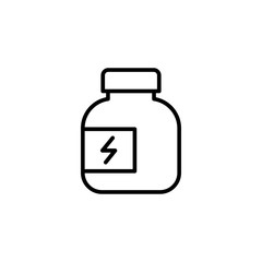 thin line sports nutrition icon on white