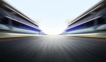 Raamstickers motion blure achtergrond met weg © Sergiy Serdyuk