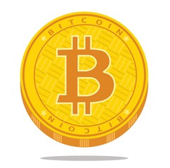 Crypto currency bitcoin icon. Vector illustration.
