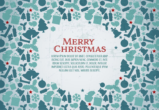 Christmas Card with Grunge Background 2