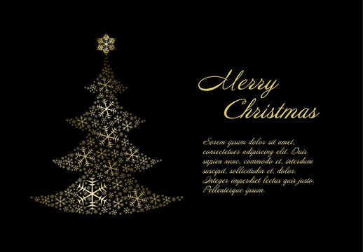 Christmas Card with Black and Gold Accents 3