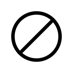 Vector icon prohibiting sign. Impossible. Stop and ban sign. Vector black icon on white background.