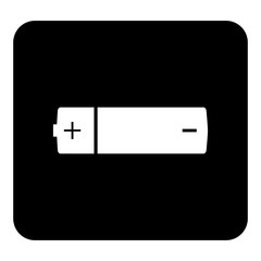 Vector battery icon.  Vector white illustration on black background