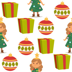 Illustration of Christmas carnival costume kids vector.