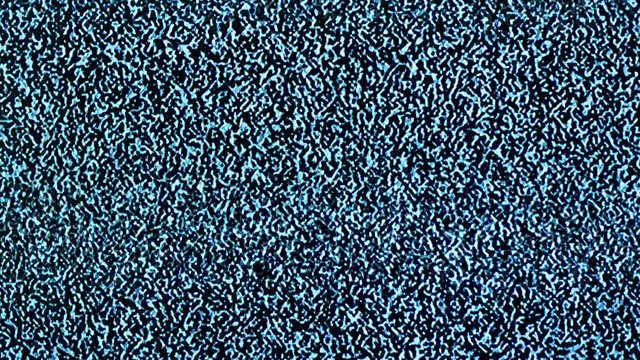 TV channel noise with blue tint, snows on TV screen, interference without antenna