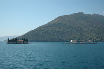 Perast,  Monténégro, îles de l'abbaye St-George et de l'église notre dame du rocher