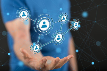 Concept of social media and teamwork