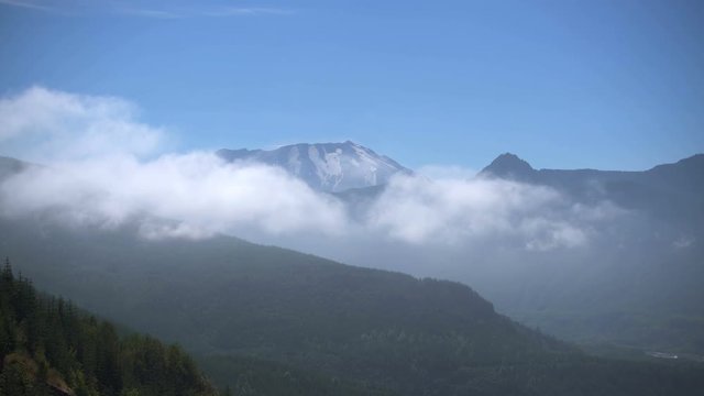 Mount St Helens National Volcanic Monument Clouds Over Peaks Time Lapse