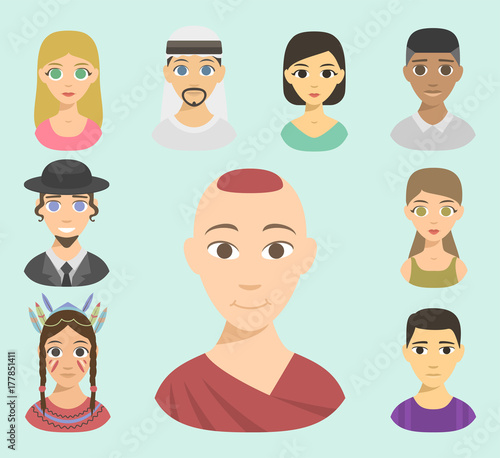 Cool Avatars Different Nations People Portraits Ethnicity