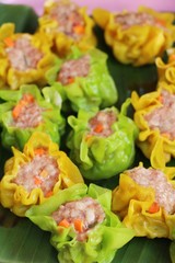 Making chinese steamed dumpling delicious at market
