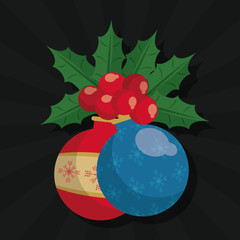Christmas decorative balls icon vector illustration graphic design