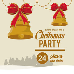 Christmas part invitation card icon vector illustration graphic design