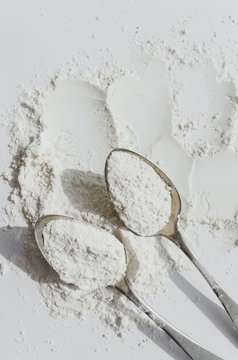 Pastry flour on plain background