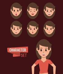 Woman character set icon vector illustration graphic design