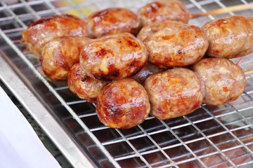 Grilled sausage asia is delicious in market