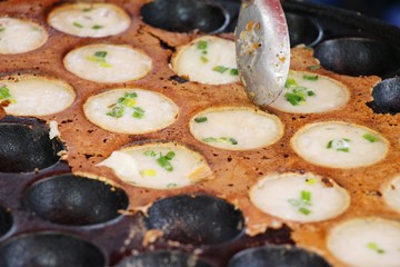 Coconut milk mix sugar and flour ,Thai dessert