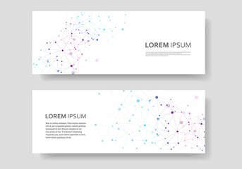 Abstract connect lines and dots. Vector banner design