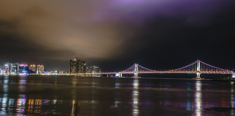 Fototapeta na wymiar GwangAn Bridge and Haeundae at night in Busan,Korea 