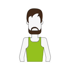 man wearing tank top and cargo shorts avatar full body icon image vector illustration design
