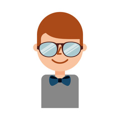 business young man character with glasses