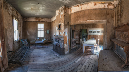 Fototapeta na wymiar Interior of an abandoned home at Bodie Ghost Town