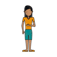 Young woman cartoon Vector Ilustration icon urban